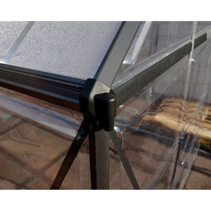 Palram - Canopia | 6x10 Ft Mythos Greenhouse Kit - Gray With 4mm Twin-wall Polycarbonate Glazing - HG5010Y