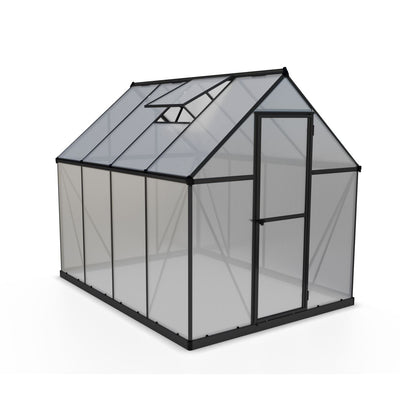 Palram - Canopia | 6x8 Ft Mythos Greenhouse Kit - Gray With 4mm Twin-wall Polycarbonate Glazing - HG5008Y
