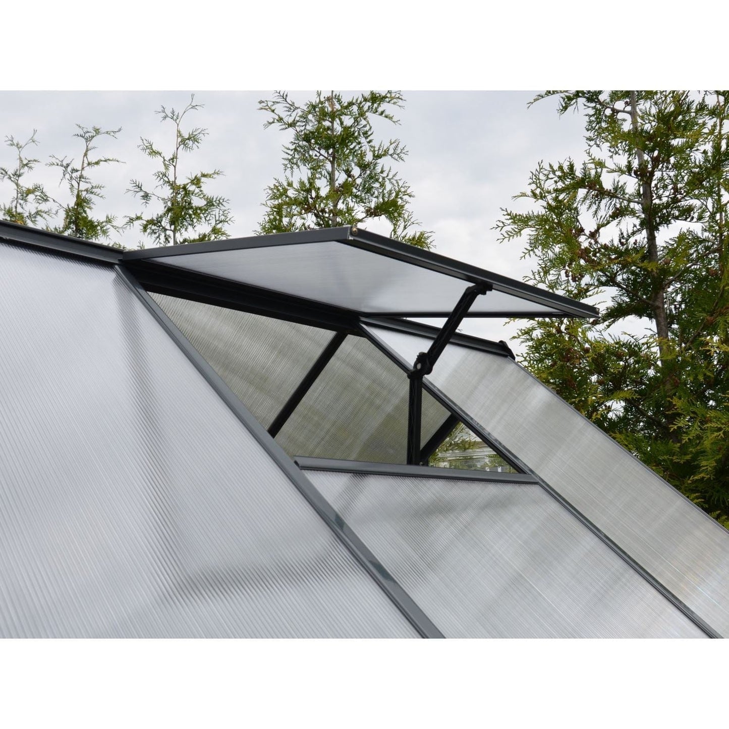 Palram - Canopia | 6x8 Ft Mythos Greenhouse Kit - Gray With 4mm Twin-wall Polycarbonate Glazing - HG5008Y