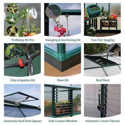 Palram - Canopia | Prestige 8x12 ft Twin Wall Greenhouse Kit Package With 6mm Twin-wall Polycarbonate Glazing