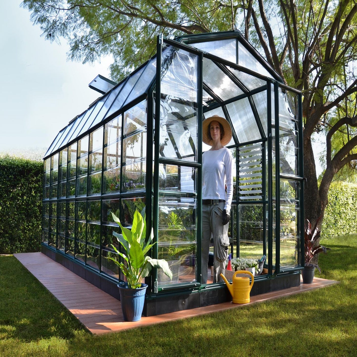 Palram - Canopia | Prestige 8x16 ft Twin Wall Greenhouse Kit Package With 6mm Twin-wall Polycarbonate Glazing - HG7316