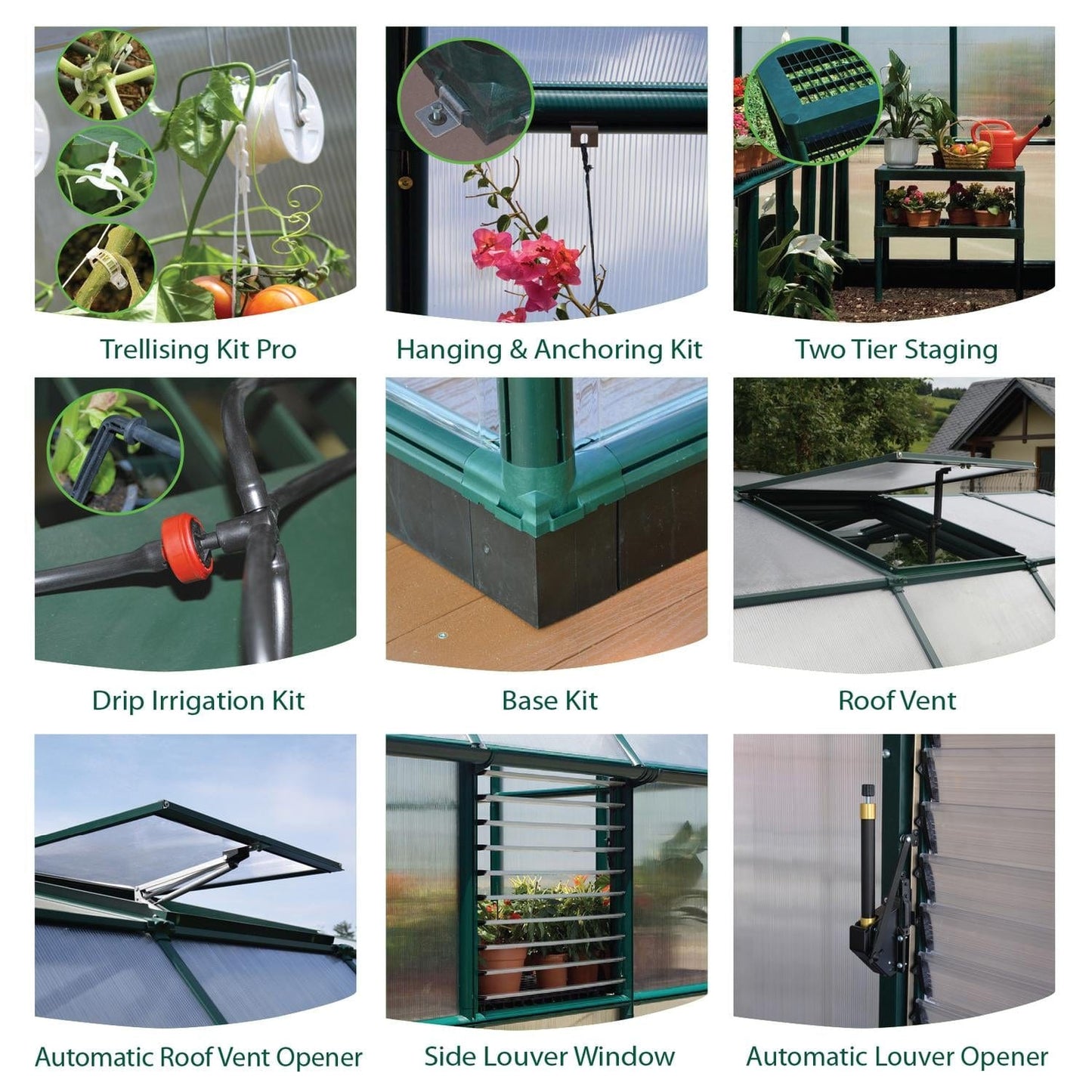 Palram - Canopia | Prestige 8x8 ft Clear Greenhouse Kit Package With 0.8mm Polycarbonate Glazing - HG7308C