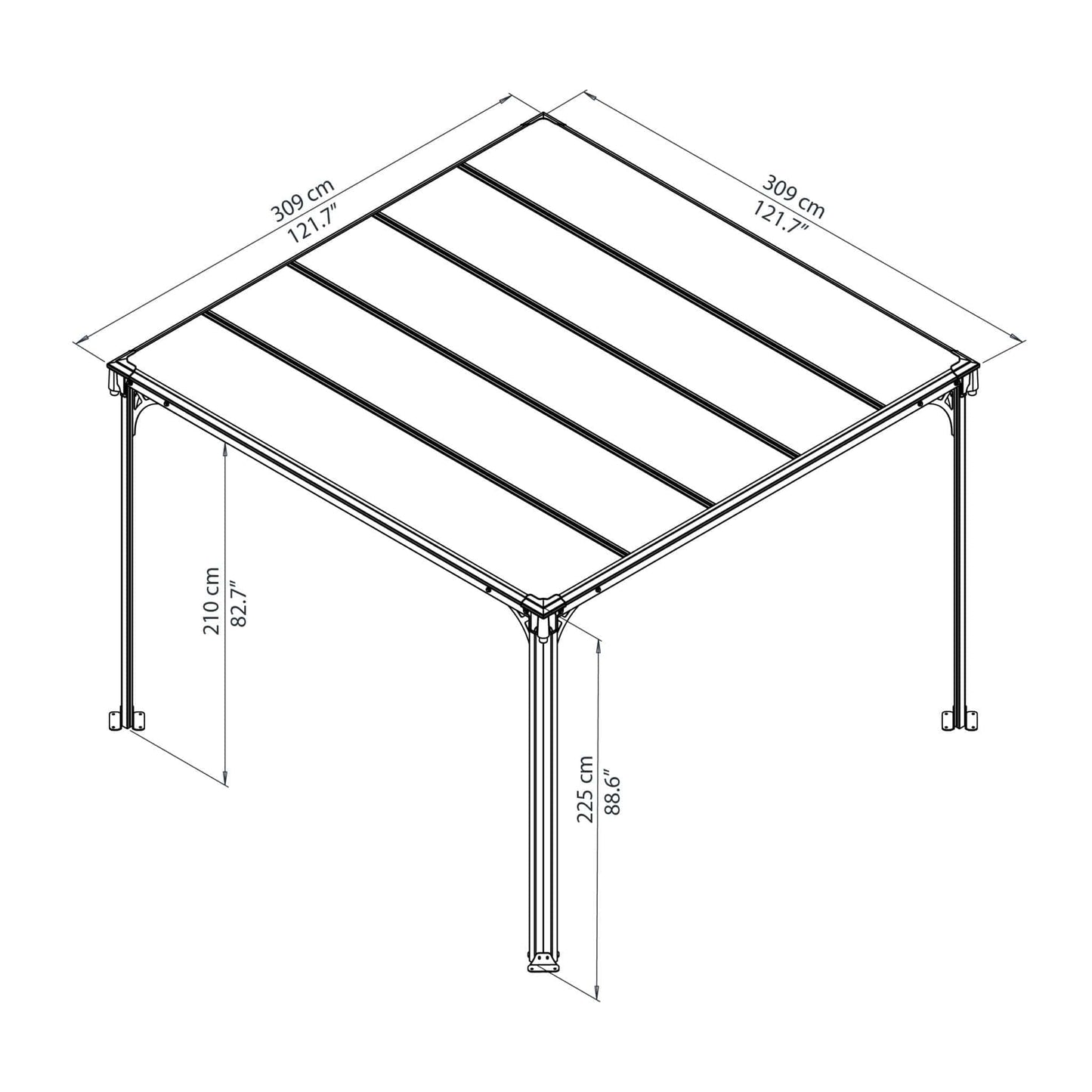 Palram - Canopia | Milano 3000 10' x 10' Gazebo - HG9172