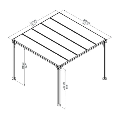 Palram - Canopia | Milano 3000 10' x 10' Gazebo - HG9172
