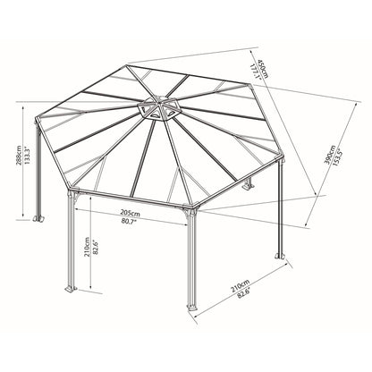 Palram - Canopia | Monaco Hexagon Garden Gazebo 13'X15' - HG9160
