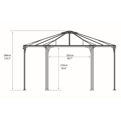 Palram - Canopia | Monaco Hexagon Garden Gazebo 13'X15' - HG9160