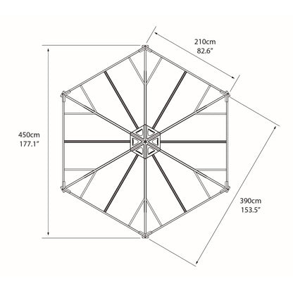 Palram - Canopia | Monaco Hexagon Garden Gazebo 13'X15' - HG9160