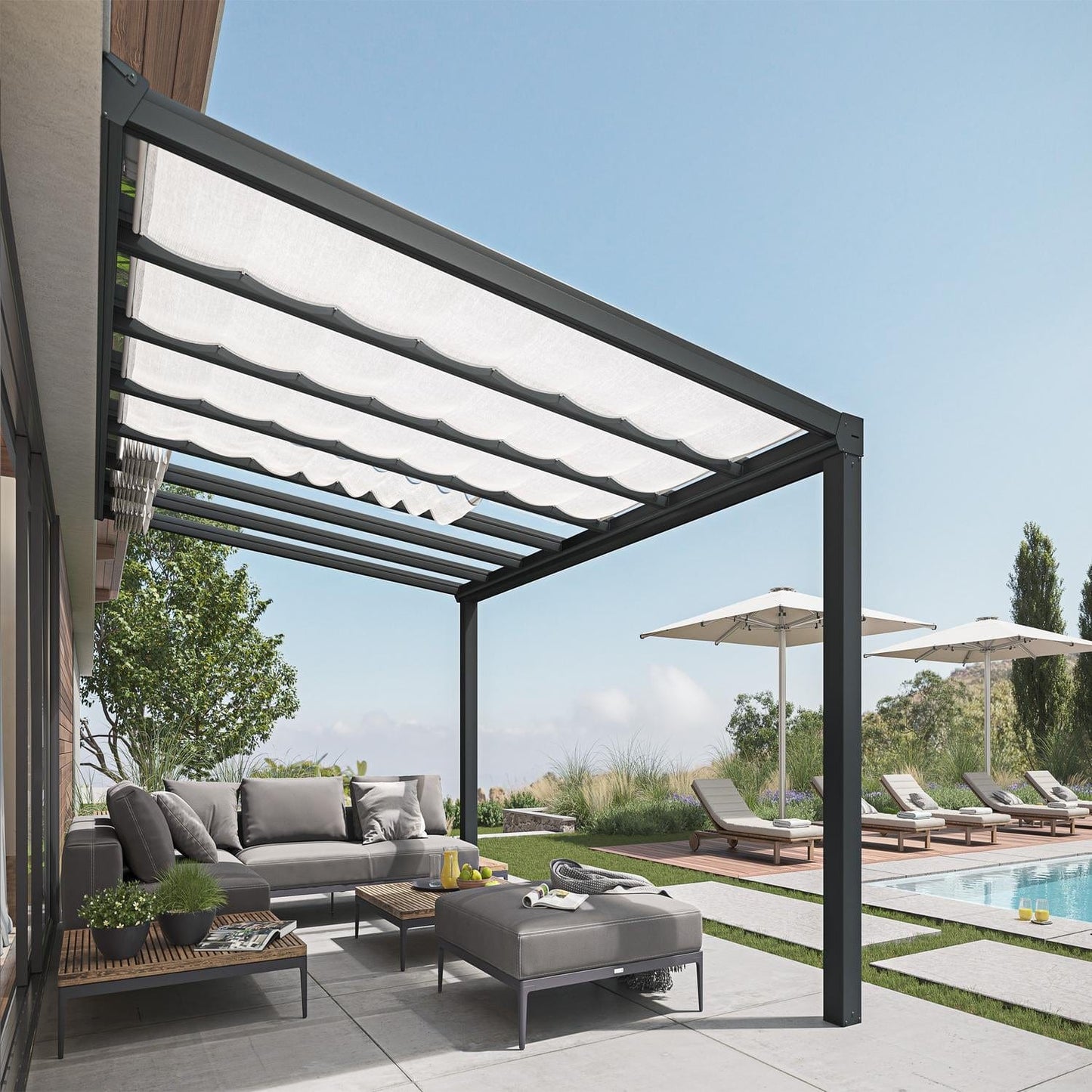 Palram - Canopia | 11x26 ft Stockholm Patio Cover Roof Blinds - HG1096