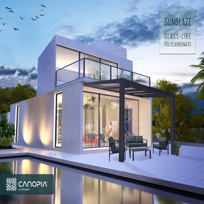 Palram - Canopia | Stockholm 11x12 ft Patio Cover - Gray/Clear -HG9451