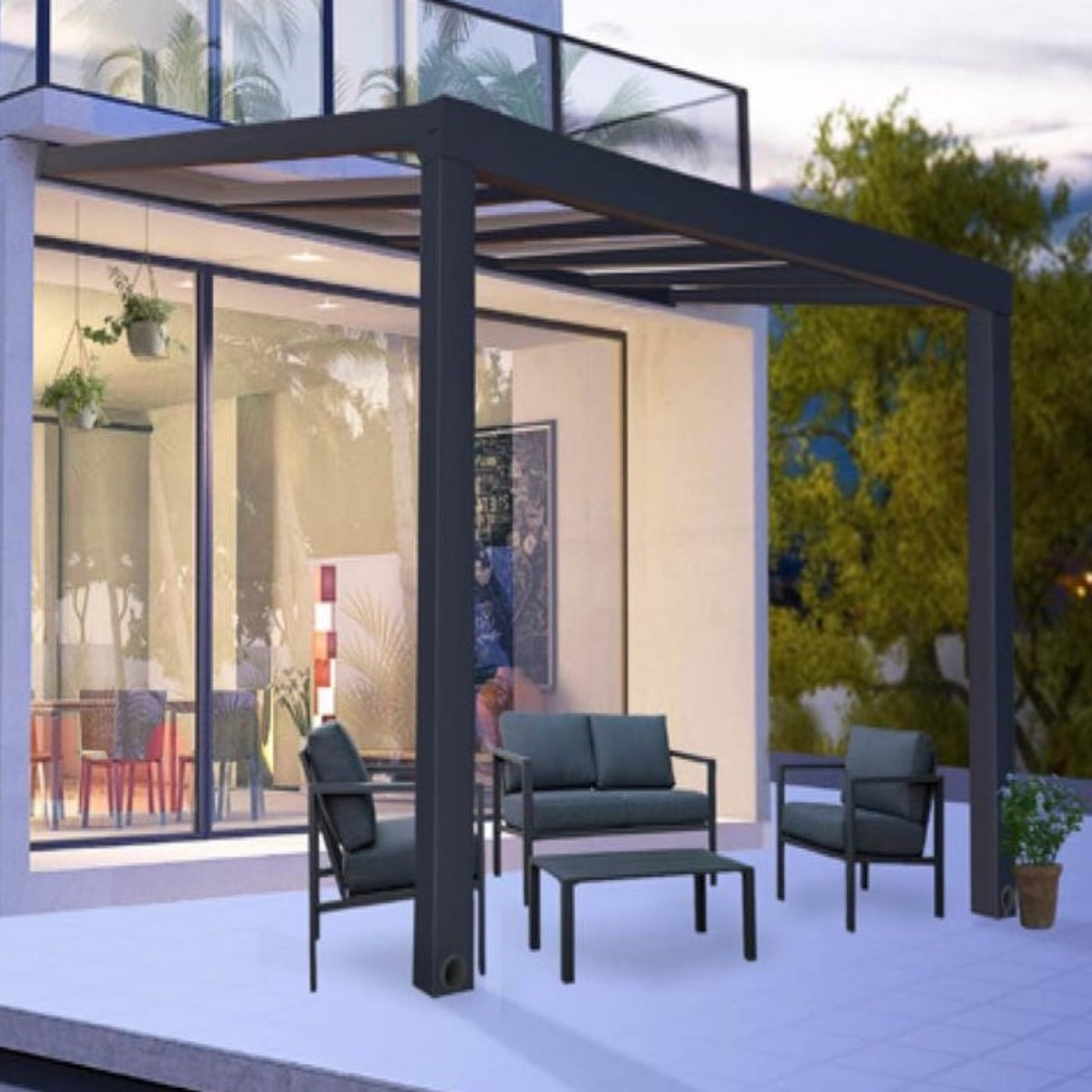 Palram - Canopia | Stockholm 11x12 ft Patio Cover - Gray/Clear -HG9451