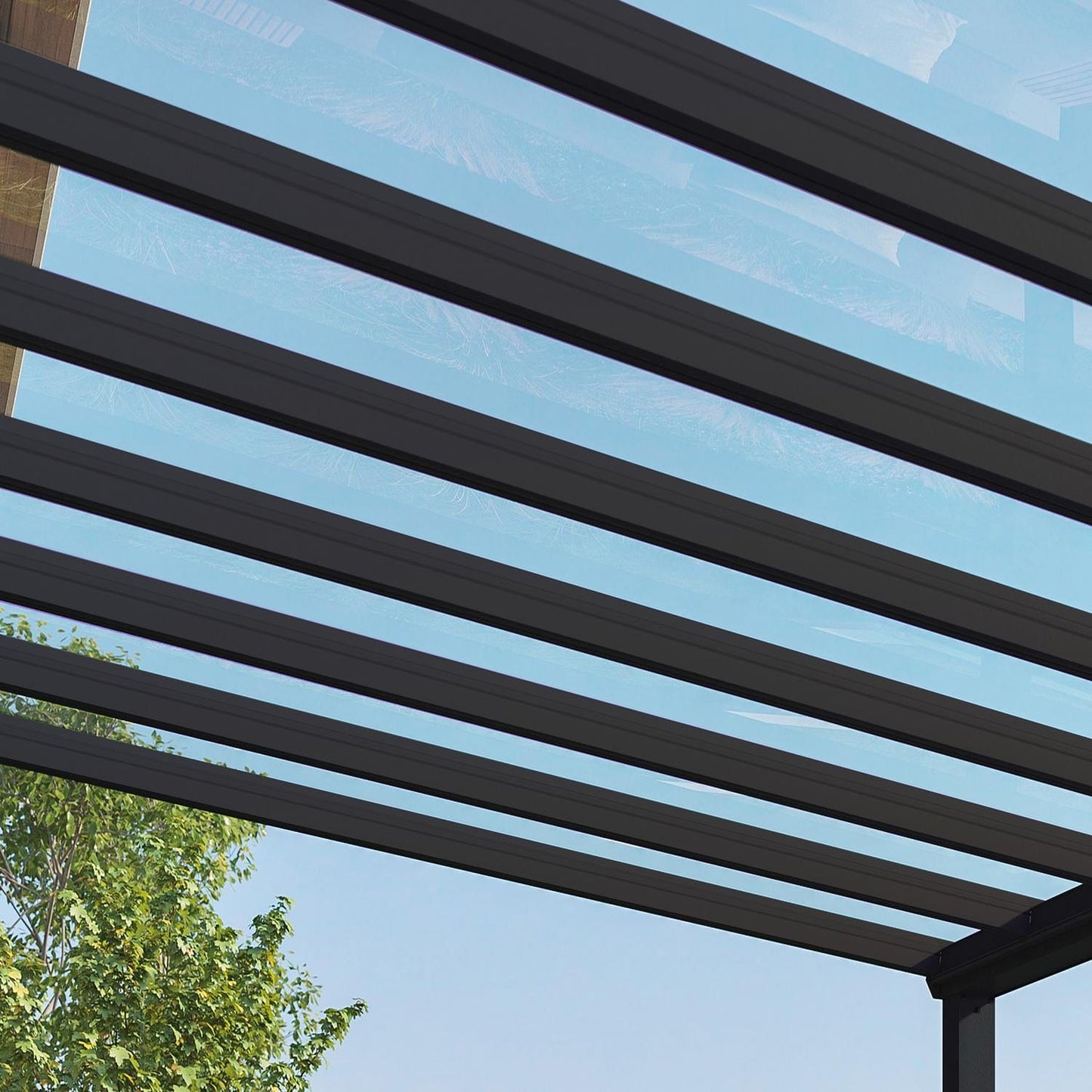 Palram - Canopia | Stockholm 11x12 ft Patio Cover - Gray/Clear -HG9451