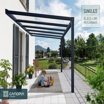 Palram - Canopia | Stockholm 11x12 ft Patio Cover - Gray/Clear -HG9451