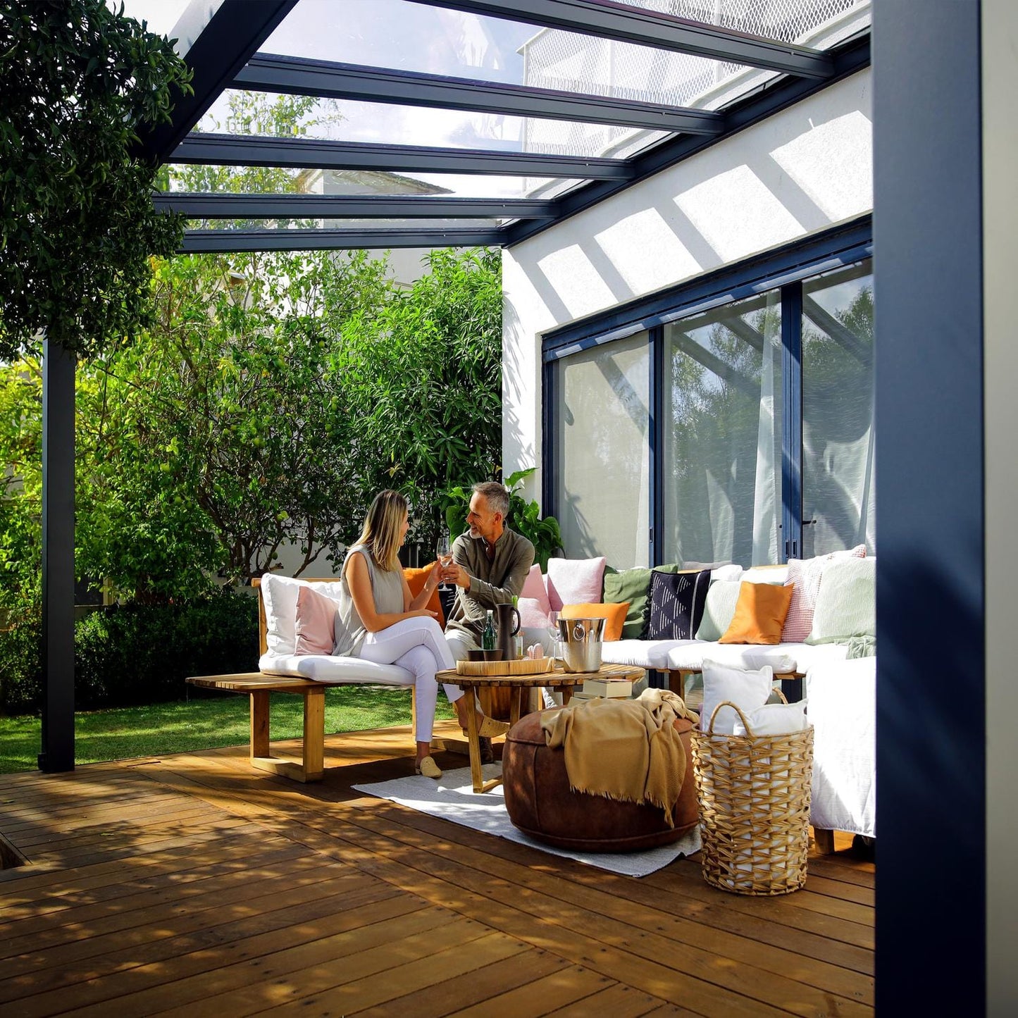 Palram - Canopia | Stockholm 11x17 ft Patio Cover - Gray/Clear - HG9455