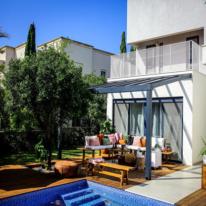 Palram - Canopia | Stockholm 11x17 ft Patio Cover - Gray/Clear - HG9455
