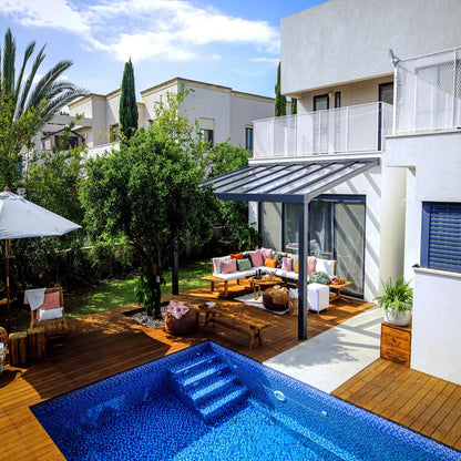 Palram - Canopia | Stockholm 11x17 ft Patio Cover - Gray/Clear - HG9455