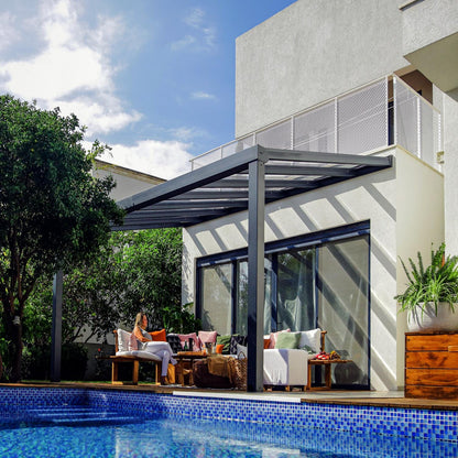 Palram - Canopia | Stockholm 11x17 ft Patio Cover - Gray/Clear - HG9455