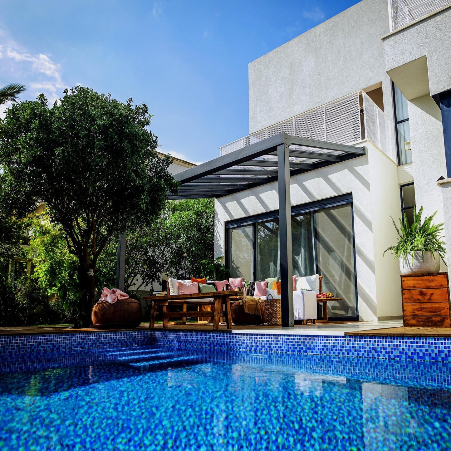 Palram - Canopia | Stockholm 11x17 ft Patio Cover - Gray/Clear - HG9455