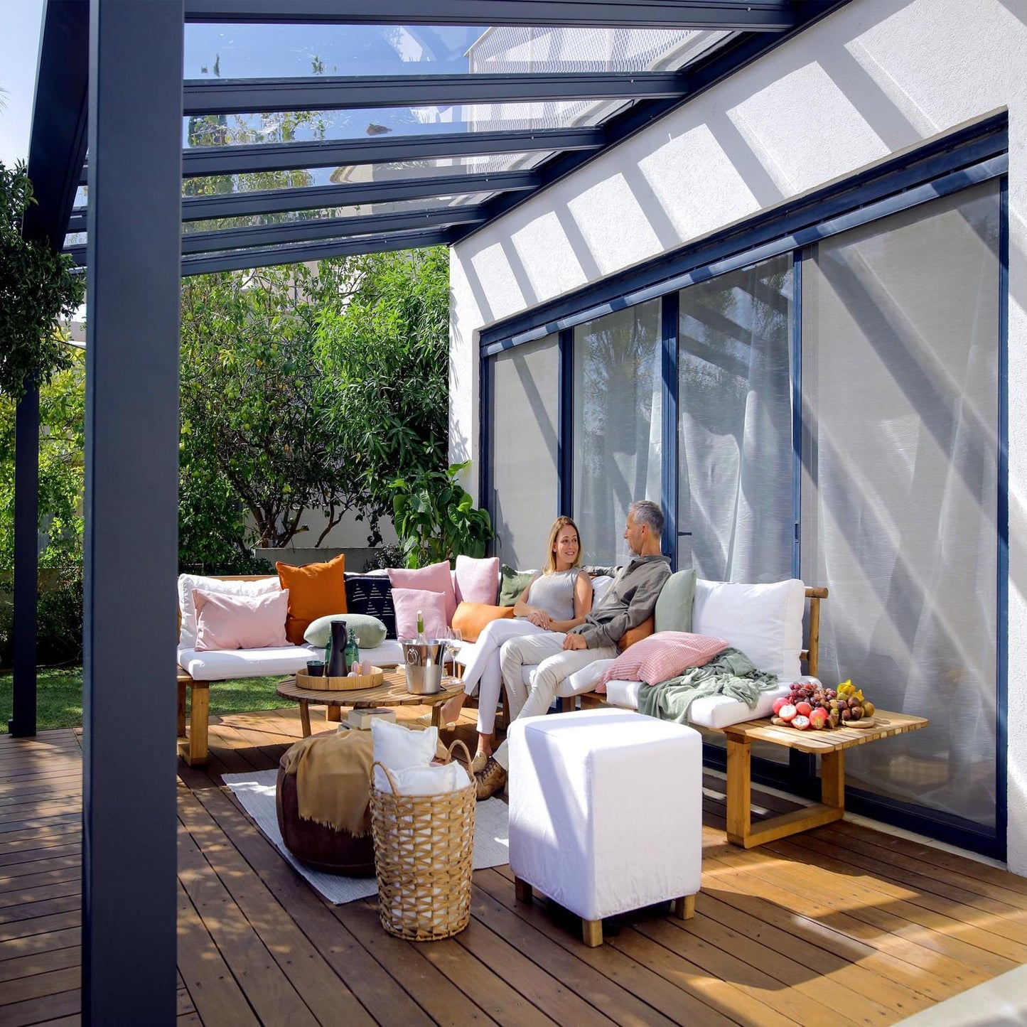 Palram - Canopia | Stockholm 11x17 ft Patio Cover - Gray/Clear - HG9455