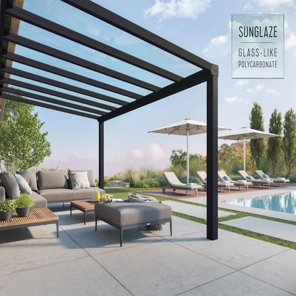 Palram - Canopia | Stockholm 11x17 ft Patio Cover - Gray/Clear - HG9455