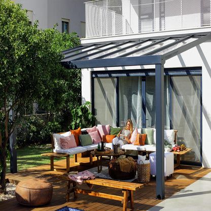 Palram - Canopia | Stockholm 11x17 ft Patio Cover - Gray/Clear - HG9455