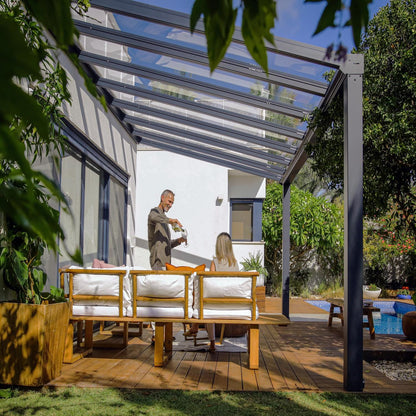Palram - Canopia | Stockholm 11x17 ft Patio Cover - Gray/Clear - HG9455