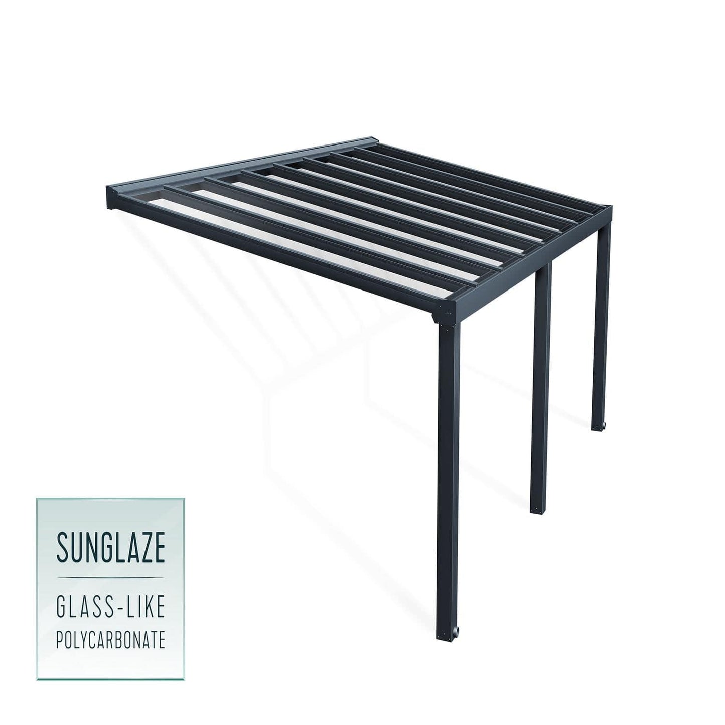 Palram - Canopia | Stockholm 11x19 ft Patio Cover - Gray/Clear - HG9459