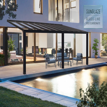 Palram - Canopia | Stockholm 11x24 ft Patio Cover - Gray/Clear - HG9463
