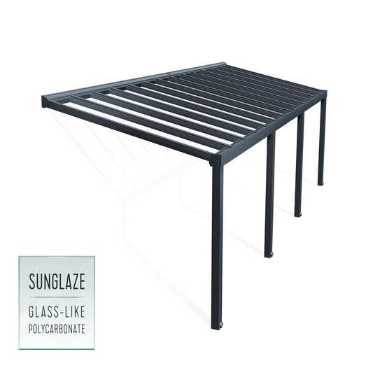 Palram - Canopia | Stockholm 11x31 ft Patio Cover - Gray/Clear - HG9466