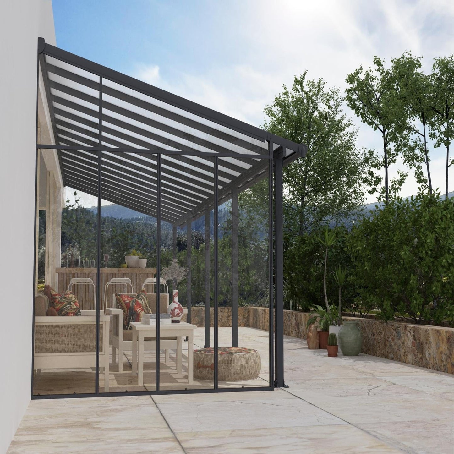 Palram - Canopia | Feria 13 ft Patio Cover Sidewall Kit - White - HG9205
