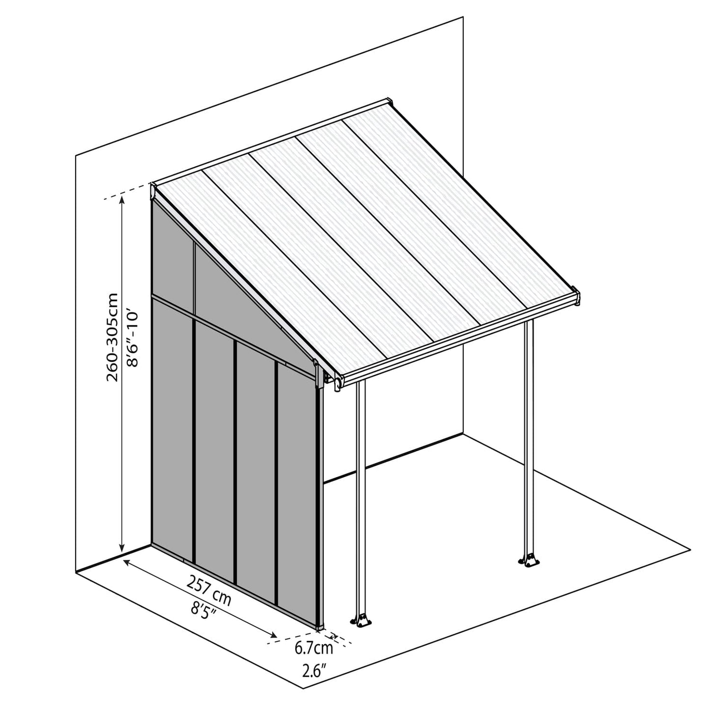 Palram - Canopia | Feria 13 ft Patio Cover Sidewall Kit - White - HG9205