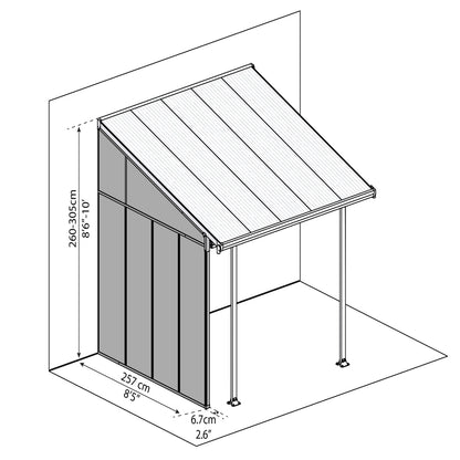 Palram - Canopia | Feria 13 ft Patio Cover Sidewall Kit - White - HG9205