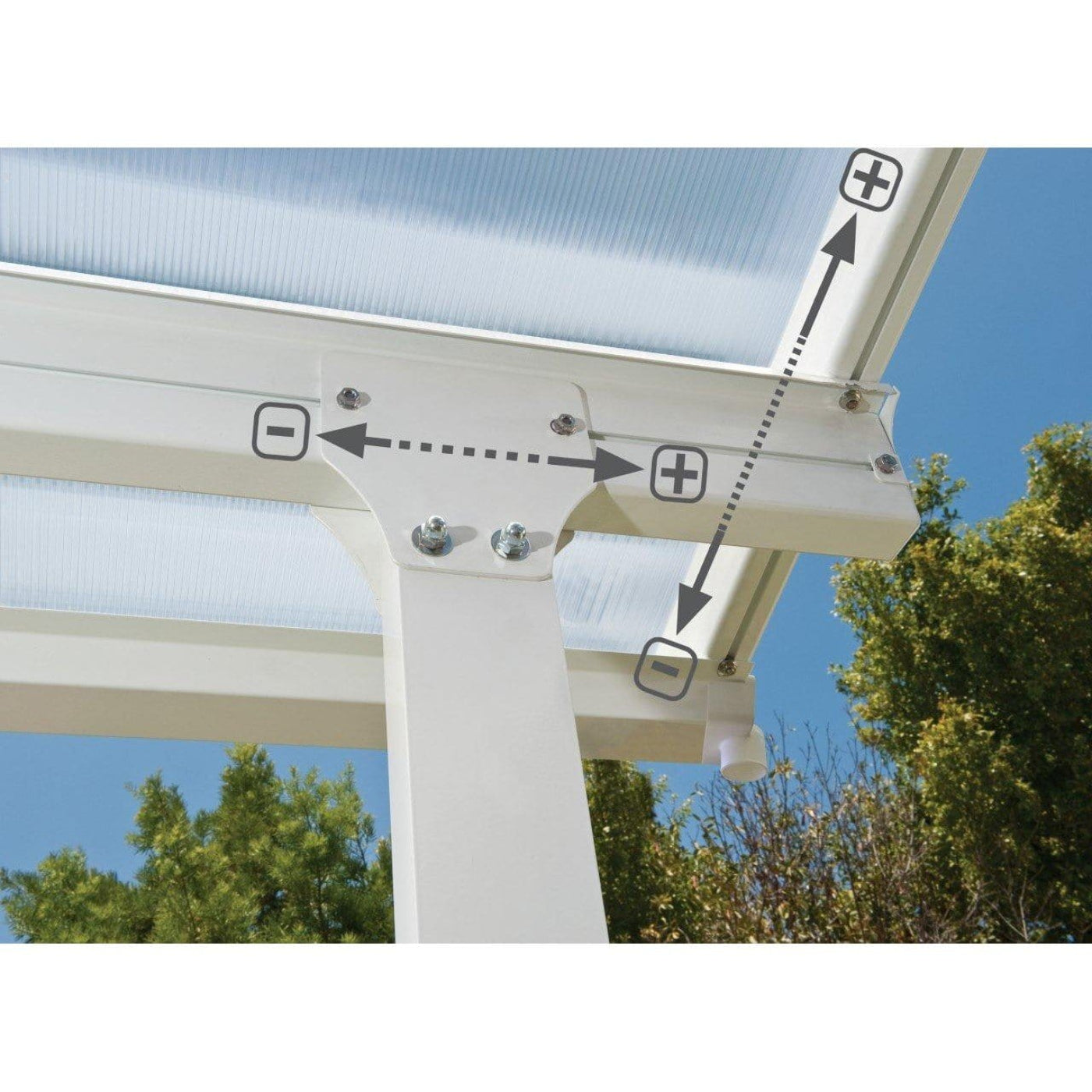 Palram - Canopia | 13 ft Wide Feria Patio Cover - White Clear - HG9214