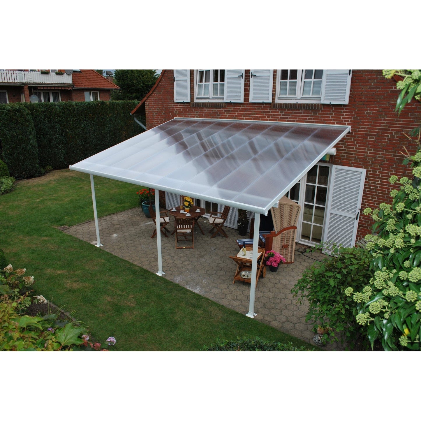 Palram - Canopia | 13 ft Wide Feria Patio Cover - White Clear - HG9214