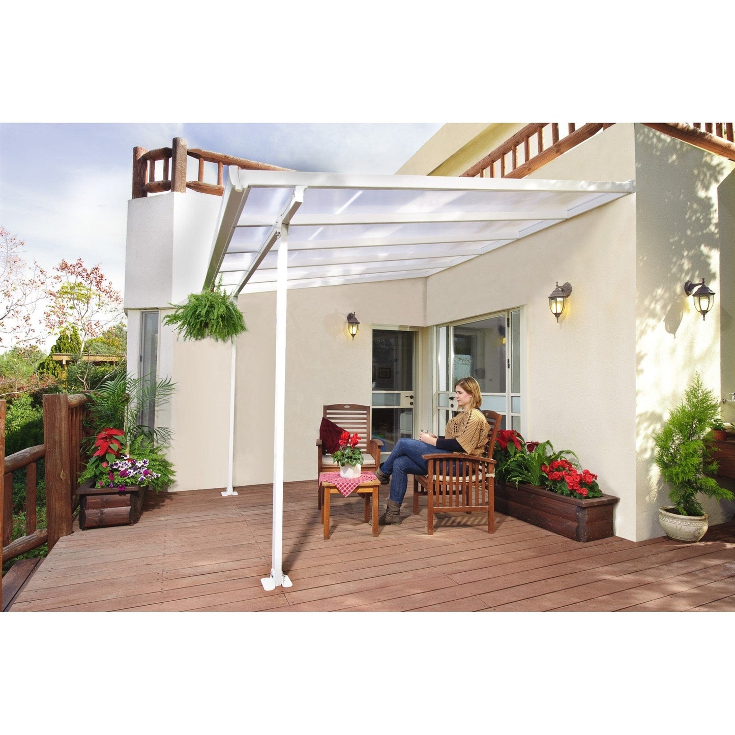 Palram - Canopia | 10 ft Wide Feria Patio Cover - White White - HG9310