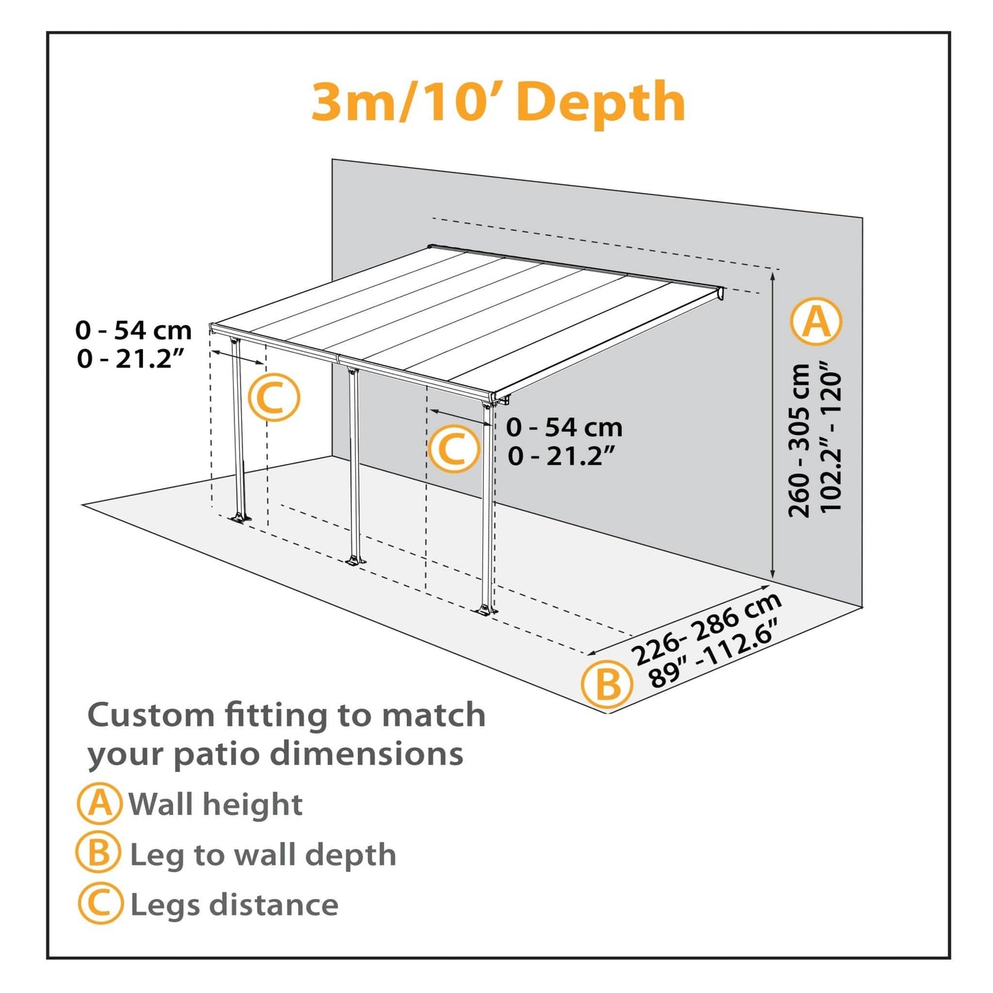 Palram - Canopia | 10 ft Wide Feria Patio Cover - White White - HG9310