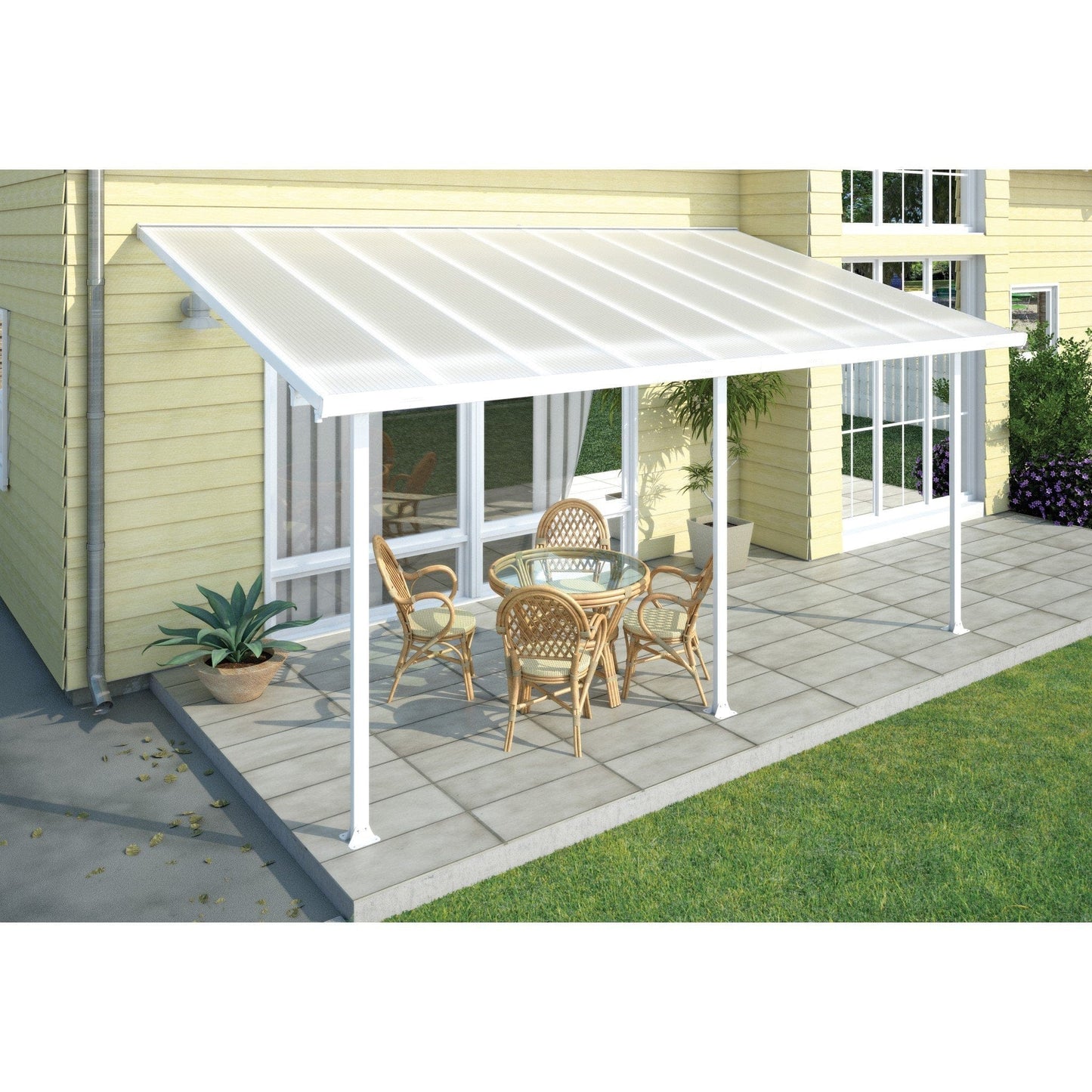 Palram - Canopia | 10 ft Wide Feria Patio Cover - White White - HG9310