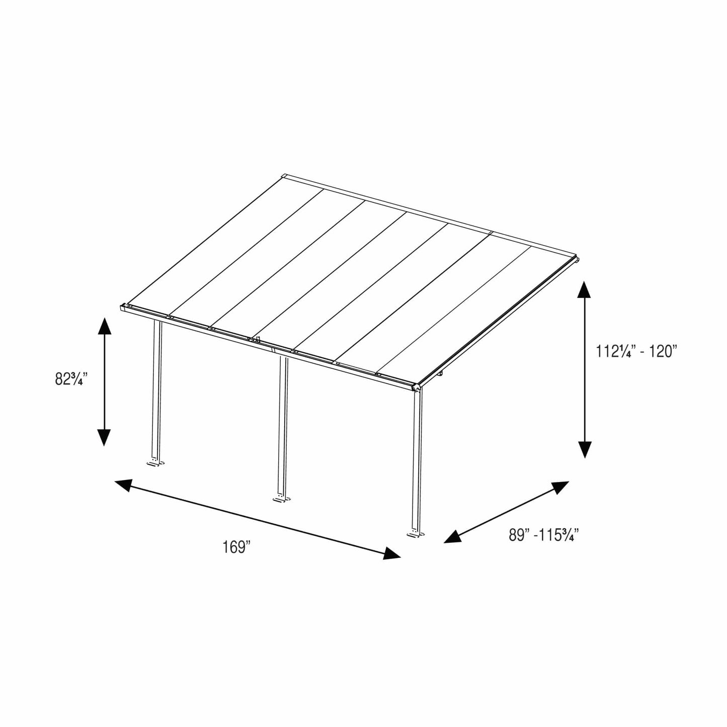 Palram - Canopia | 10 ft Wide Feria Patio Cover - White White - HG9310