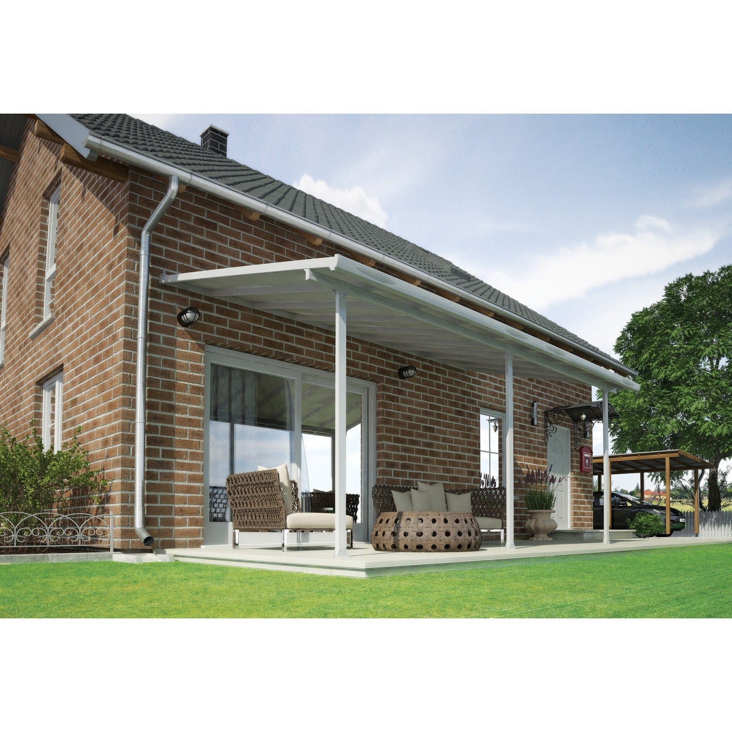 Palram - Canopia | 10 ft Wide Feria Patio Cover - White White - HG9310