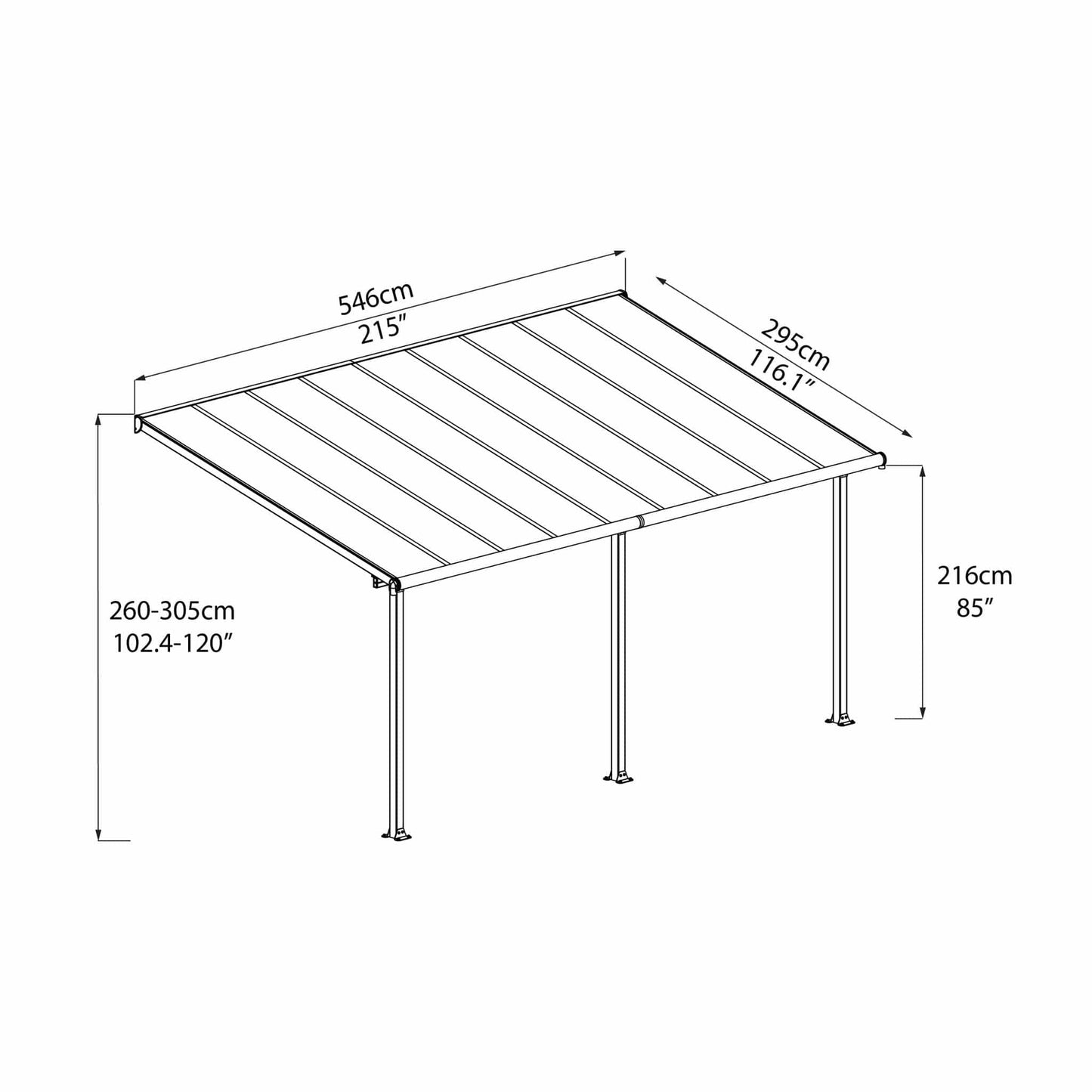 Palram - Canopia | Olympia Patio Cover - Gray - HG8810