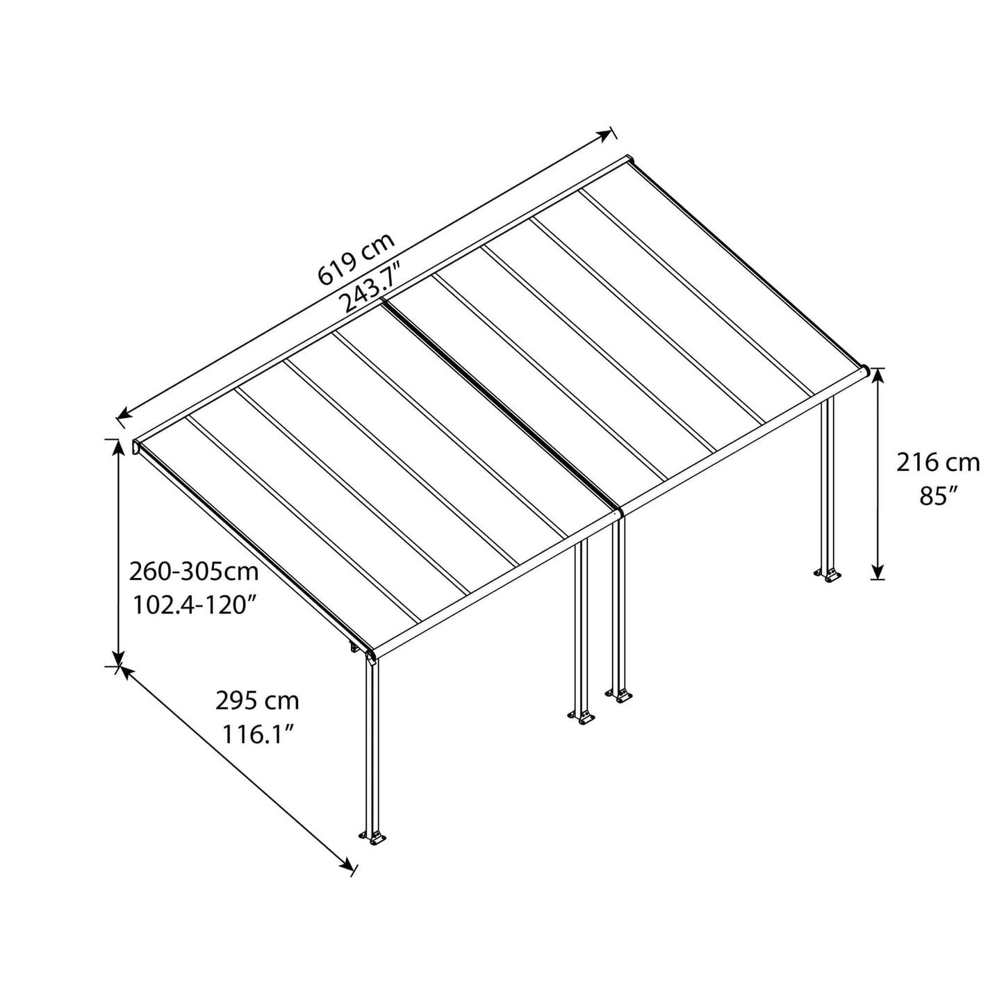 Palram - Canopia | Olympia Patio Cover - Gray - HG8810