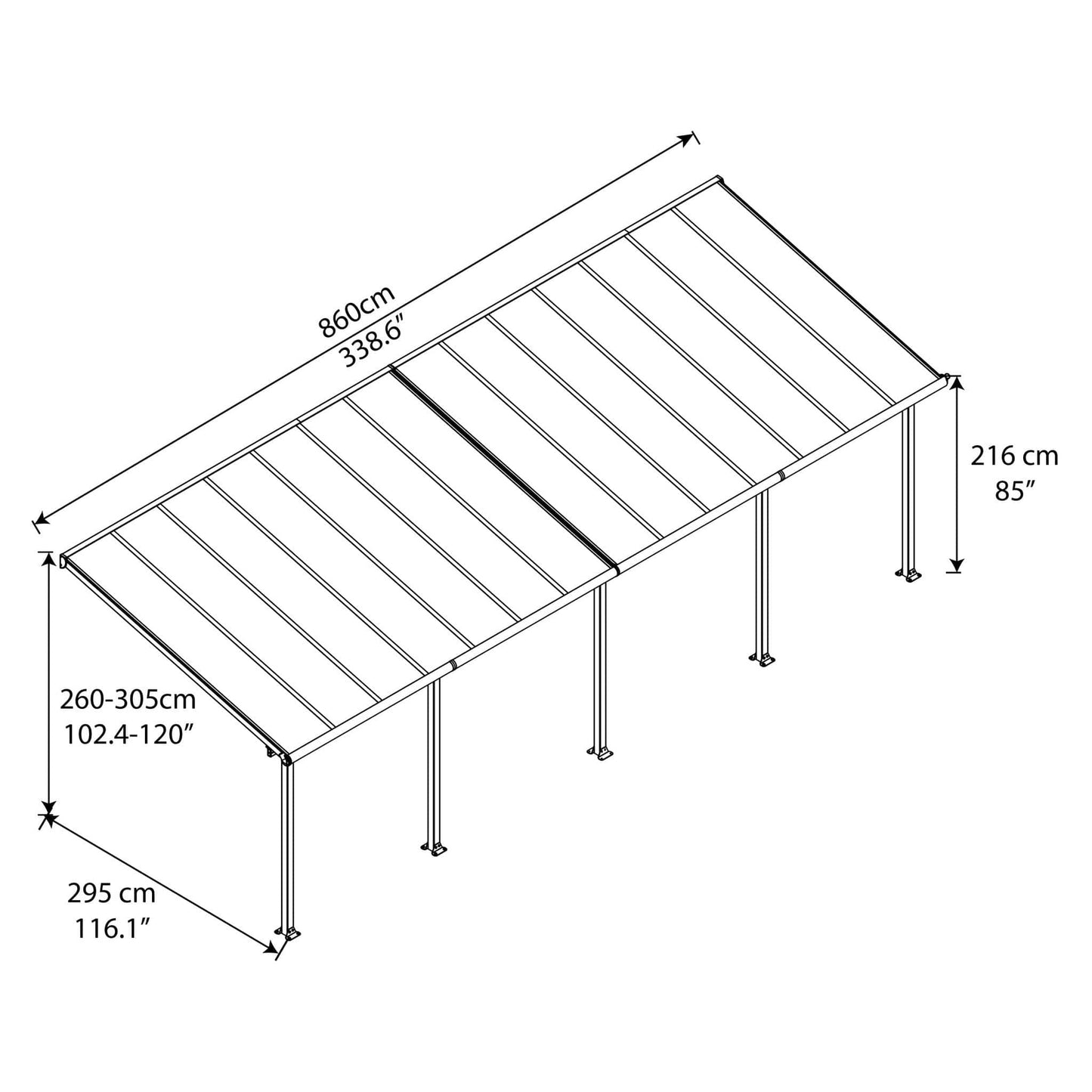 Palram - Canopia | Olympia Patio Cover - Gray - HG8810
