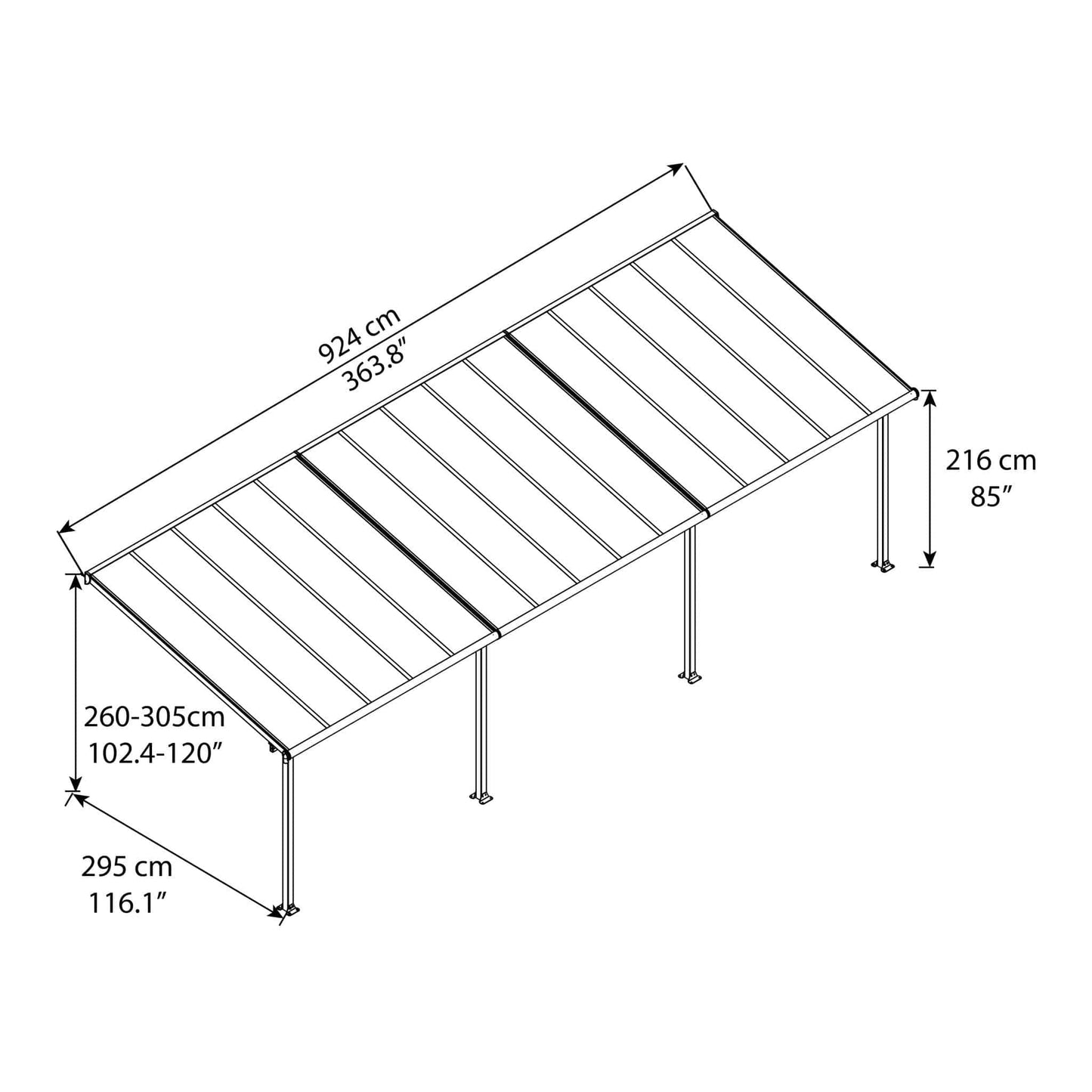 Palram - Canopia | Olympia Patio Cover - Gray - HG8810