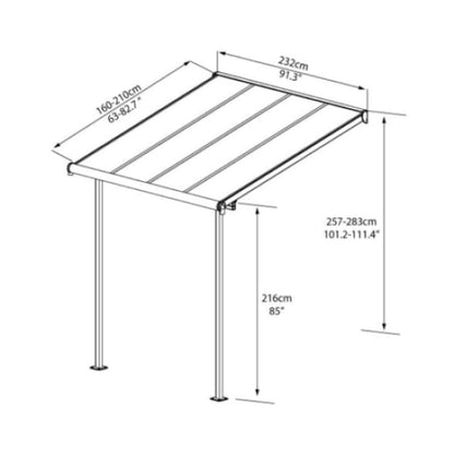 Palram - Canopia | Sierra Patio Cover - 7.5ft Wide - HG9075