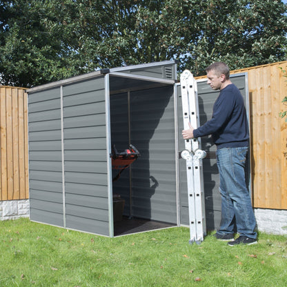 Palram - Canopia | SkyLight 4' x 6' Polycarbonate Lean-To Storage Shed - Gray - HG9600T
