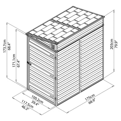 Palram - Canopia | SkyLight 4' x 6' Polycarbonate Lean-To Storage Shed - Gray - HG9600T