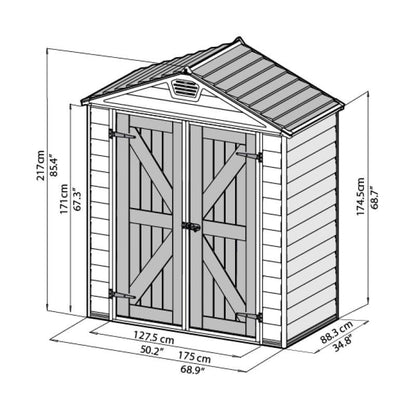Palram - Canopia | SkyLight Polycarbonate Storage Shed - 6' Wide - HG9603T