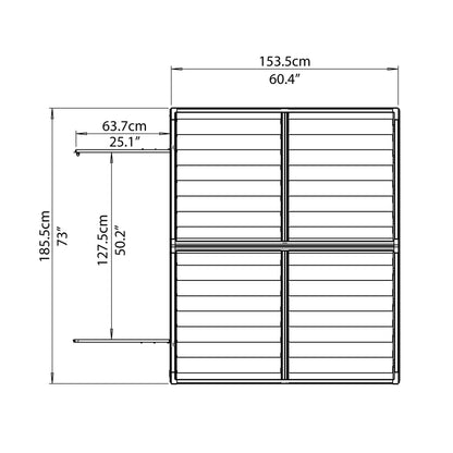 Palram - Canopia | SkyLight Polycarbonate Storage Shed - 6' Wide - HG9603T