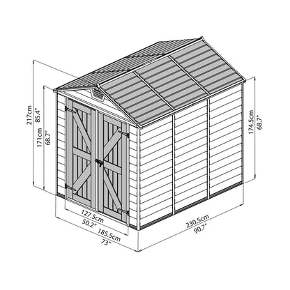 Palram - Canopia | SkyLight Polycarbonate Storage Shed - 6' Wide - HG9603T