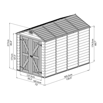 Palram - Canopia | SkyLight Polycarbonate Storage Shed - 6' Wide - HG9603T