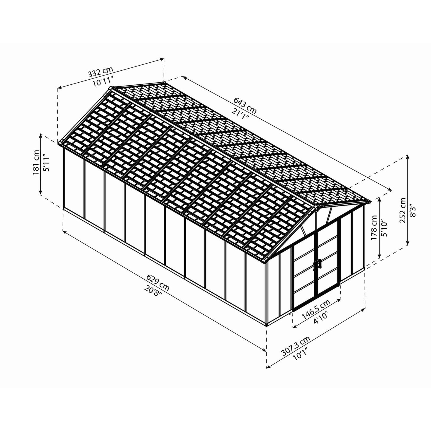 Palram - Canopia | Yukon Polycarbonate Storage Shed - HG9909SGY